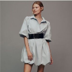 Anthropologie Maeve Collared Bubble-Hem Mini Dress